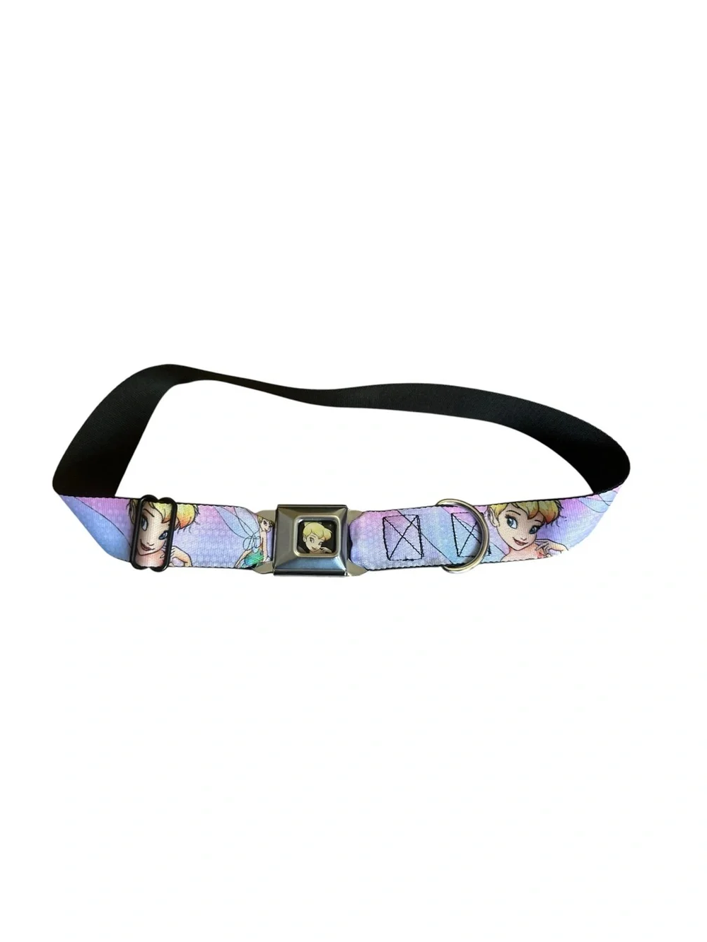 Buckle-Down Disney Tinker Bell Seatbelt Buckle Dog Collar– Large